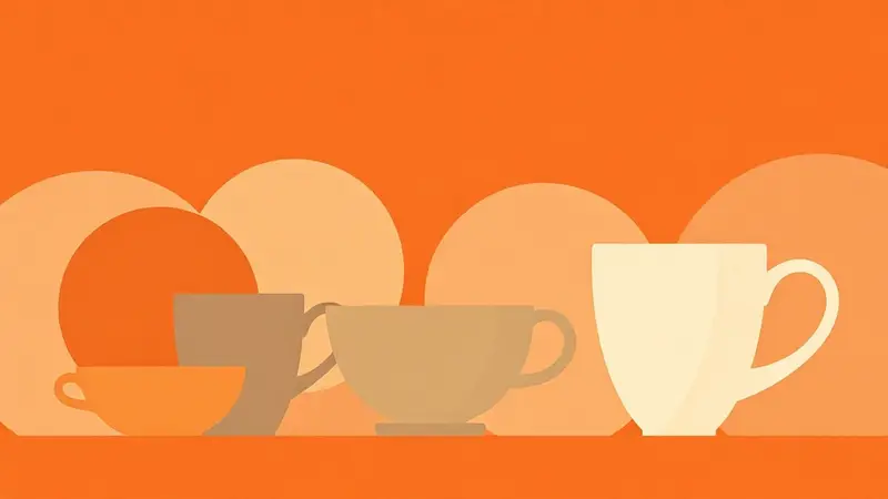رسم توضيحي مفاهيمي يعبّر عن تسويق كل نوع كافيه: مختص، عائلي، حلويات، محمصة