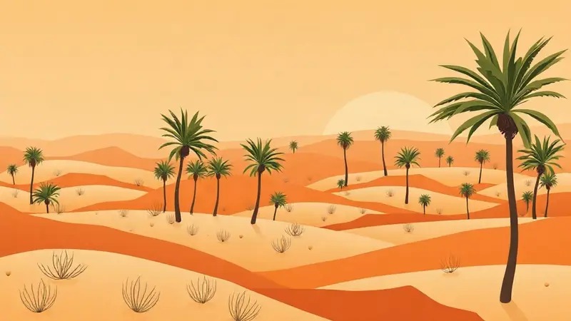 رسم توضيحي مفاهيمي يعبّر عن تسويق المطاعم في الأحساء: الهفوف والمبرز ومدن الواحة