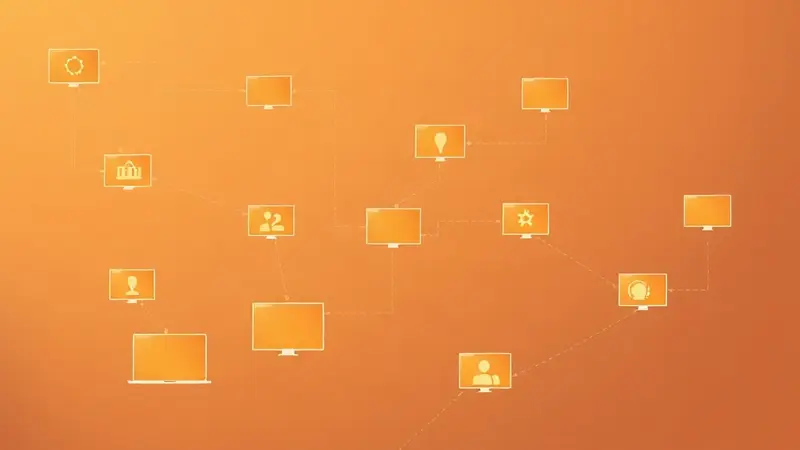 رسم توضيحي مفاهيمي يعبّر عن خطة تسويق رقمي للمطاعم: النموذج التنفيذي الكامل